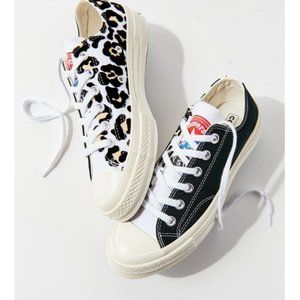 New Converse Chuck 70 Logo Play Leopard Black Low Top Lace Up Sneakers